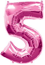 Pink Number Five Balloon